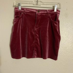 Velvet mini skirt